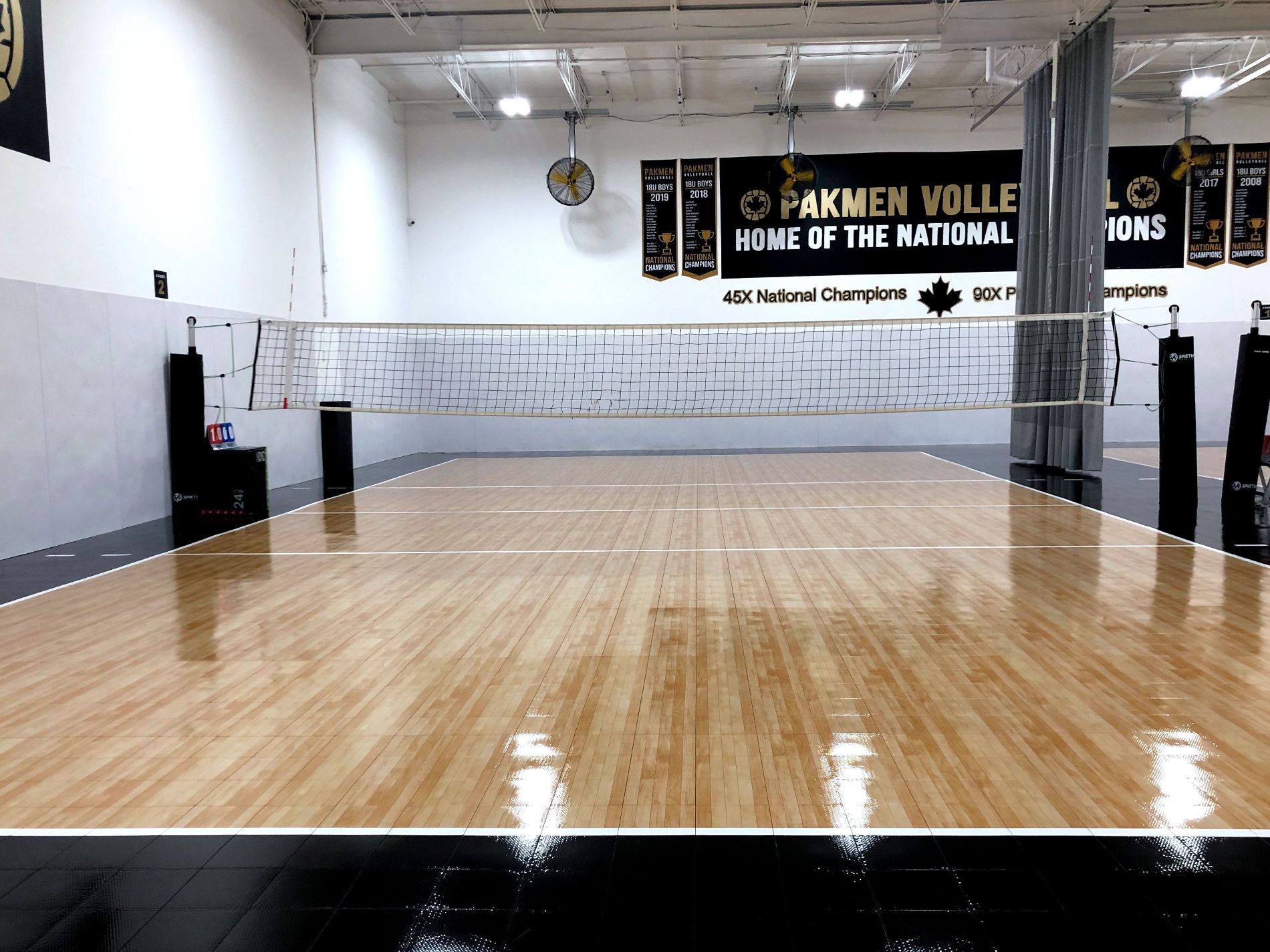 Volleyball court and nets at Pakmen Courts Main.